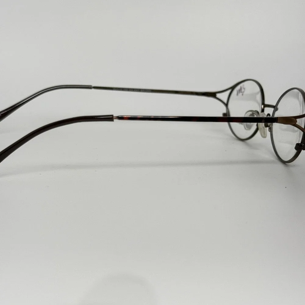 Modern Ethel Eyeglasses Frame 52-18-140 DA.ANT Brown Oval Full Rim Glasses‎